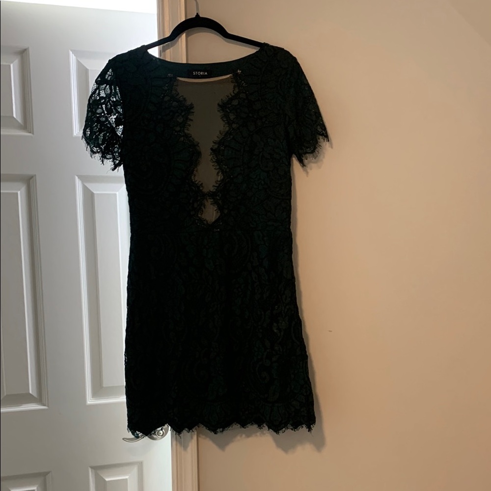 Elegant Dark Green Lace Dress